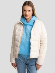 BIG STAR Kurtka pikowana w kolorze białym rozmiar: M. Białe kurtki damskie Big Star, m, bez wzorów, bez kaptura. Za 199.99 zł.