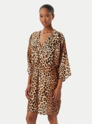 LOLA CASADEMUNT Sukienka letnia LS2616015 Brązowy Regular Fit. Brązowe sukienki damskie LOLA CASADEMUNT, bez wzorów, z wiskozy, bez ramiączek. Za 417.99 zł.