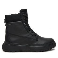 Trapery Geox. Czarne trapery damskie Geox, bez zapięcia. Za 449.99 zł.