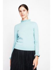 ASSUILI Sweter w kolorze turkusowym rozmiar: 38. Niebieskie swetry klasyczne damskie Assuili, bez kołnierzyka. Za 157.35 zł.