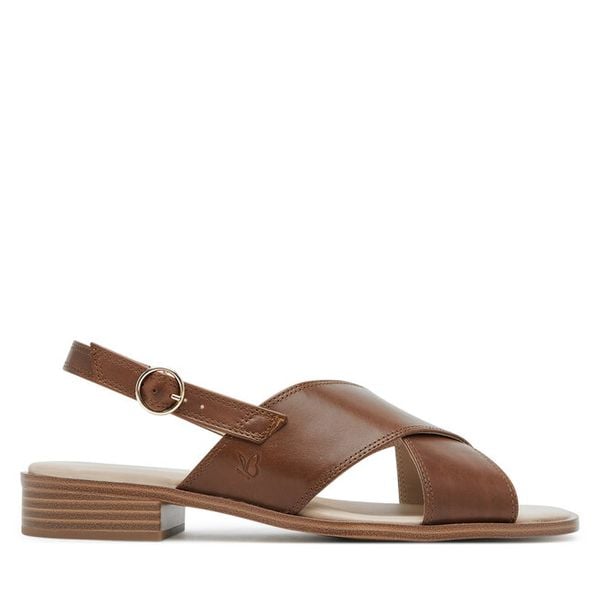 Sandały Caprice. Brązowe sandały damskie Caprice, bez wzorów, bez obcasa, na płaskiej podeszwie, bez zapięcia. Za 339.99 zł.