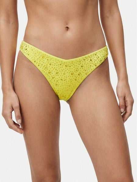 Guess Dół od bikini E6GO22 MC040 Zielony. Zielone bikini Guess, z aplikacjami, z syntetyku. Za 156.99 zł.