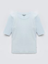 Koszulka damska w prążek błękitna Imija 400. Niebieskie koszulki damskie Big Star, l, bez wzorów, z dzianiny, bez kołnierzyka, bez ramiączek. Za 79.99 zł.