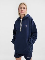 Bluza z kapturem Hummel Loose Bee. Niebieskie bluzy damskie Hummel, xl, z aplikacjami, z bawełny, z kapturem. Za 258.00 zł.