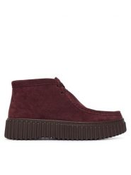 Clarks Trzewiki Torhill Moss 26329426 Bordowy. Czerwone botki damskie Clarks, ze skóry, bez obcasa, na płaskiej podeszwie, bez zapięcia. Za 519.99 zł.