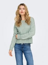 ONLY Sweter w kolorze zielonym rozmiar: S. Zielone swetry klasyczne damskie Only, s, z materiału, bez kołnierzyka. Za 86.99 zł.