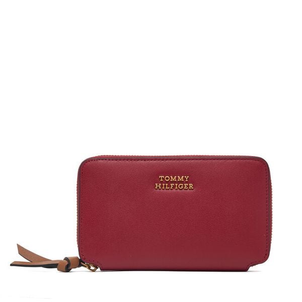Portfel Tommy Hilfiger. Czerwone portfele damskie Tommy Hilfiger, bez wzorów. Za 289.99 zł.
