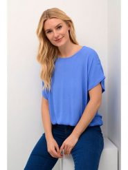 Kaffe Bluzka w kolorze niebieskim rozmiar: 46. Niebieskie bluzki damskie Kaffe, s, bez wzorów, z wiskozy, klasyczne, bez kołnierzyka, bez ramiączek. Za 56.99 zł.