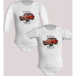 Fiat 125p — body. Czerwone body niemowlęce nikiniki, bez wzorów, z bawełny, bez kołnierzyka, bez ramiączek. W wyprzedaży za 50.15 zł.