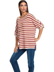 Heine Sweter w kolorze biało-pomarańczowym rozmiar: 44/46. Białe swetry klasyczne damskie Heine, bez kołnierzyka. Za 61.17 zł.