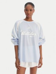 Adidas Bluzka House Of Tiro JY7639 Błękitny Loose Fit. Niebieskie bluzki damskie Adidas, xl, bez wzorów, z syntetyku, bez kołnierzyka, bez ramiączek. Za 219.99 zł.