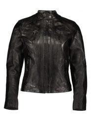 7eleven Skórzana kurtka "Faro" w kolorze czarnym rozmiar: 36. Czarne kurtki damskie 7eleven, bez wzorów, z materiału, bez kaptura. Za 521.99 zł.