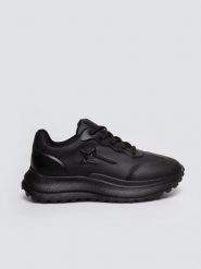 Sneakersy damskie czarne OO274A302 906. Czarne obuwie sportowe damskie Big Star, z syntetyku, bez zapięcia, trekkingowe. W wyprzedaży za 139.99 zł.