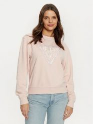 Guess Bluza W5RQ09 K8802 Różowy Regular Fit. Czerwone bluzy damskie Guess, m, z aplikacjami, z syntetyku, bez kaptura. Za 209.99 zł.