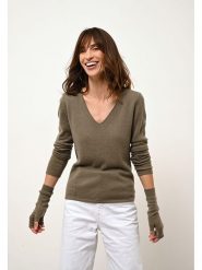 Just Cashmere Kaszmirowy sweter "Joan" w kolorze khaki rozmiar: S. Brązowe swetry klasyczne damskie Just Cashmere, s, z kaszmiru, bez kołnierzyka. Za 347.99 zł.