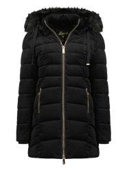 Geographical Norway Płaszcz pikowany "Bilove" w kolorze czarnym rozmiar: XL. Czarne płaszcze damskie Geographical Norway, xl, bez wzorów, bez kaptura. Za 254.74 zł.