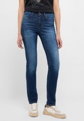 MUSTANG SHELBY SLIM DAMSKIE SPODNIE JEANSOWE JEANSY DŻINSY DENIM BLUE 1015563 5000 802. Niebieskie jeansy damskie Mustang. Za 259.99 zł.
