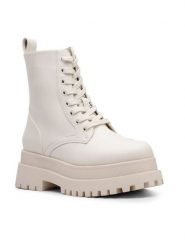 DeeZee Trzewiki H38-STORMZ-2 Beżowy. Brązowe botki damskie DeeZee, ze skóry, bez obcasa, na słupku, bez zapięcia. Za 199.99 zł.