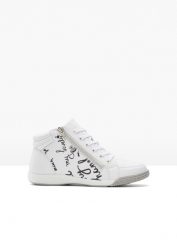 Wysokie sneakersy. Białe obuwie sportowe casual damskie bonprix. Za 127.99 zł.