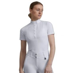 Koszula jeździecka damska Premier Equine Famosa. Białe koszule damskie PREMIER EQUINE, l, bez wzorów, eleganckie, bez kołnierzyka, bez ramiączek. Za 348.95 zł.