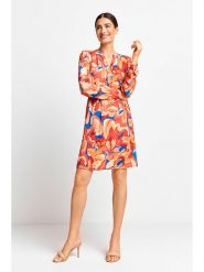 Rich & Royal Sukienka w kolorze pomarańczowo-niebieskim rozmiar: 40. Niebieskie sukienki damskie Rich & Royal, bez wzorów, z wiskozy, bez ramiączek. Za 339.00 zł.
