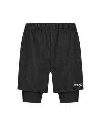 Damskie sportowe spodenki kompresyjne 2w1 CORE Run do biegania CEP. Czarne spodenki sportowe damskie CEP, na lato, l, bez wzorów, z elastanu, do biegania. Za 379.00 zł.
