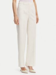 Morgan Spodnie materiałowe 242-POYA.F Écru Straight Fit. Białe spodnie materiałowe damskie Morgan, bez wzorów, z materiału. Za 279.99 zł.