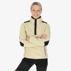 Bluza polarowa do wędrówek damska Swedemount Nordkap Pile Halfneck. Białe bluzy damskie SWEDEMOUNT, na zimę, bez wzorów, z polaru, bez kaptura. Za 399.99 zł.