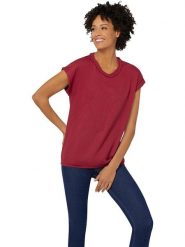 WITT WEIDEN Koszulka w kolorze czerwonym rozmiar: 38. Czerwone koszulki damskie WITT WEIDEN, bez wzorów, z bawełny, bez kołnierzyka, bez ramiączek. Za 35.02 zł.