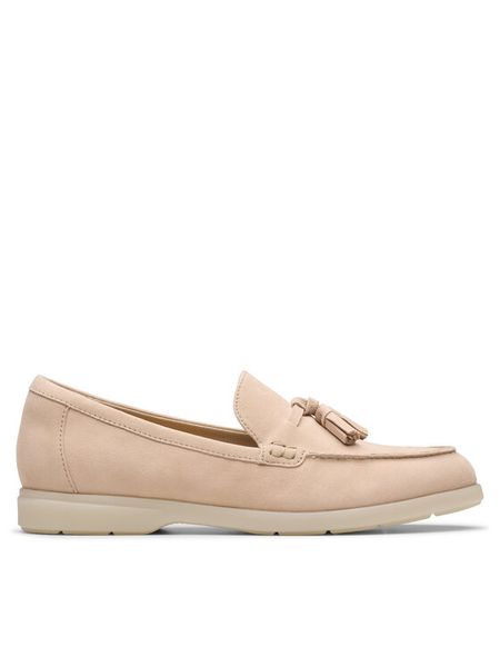 Clarks Mokasyny Narini Edge 26181453 Beżowy. Brązowe mokasyny damskie Clarks, ze skóry, bez obcasa. Za 449.99 zł.