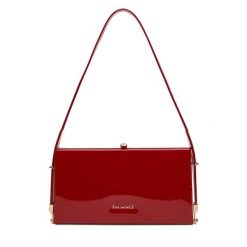 Torebka Eva Minge. Czerwone torebki wieczorowe damskie Eva Minge, bez wzorów, bez dodatków. Za 199.99 zł.