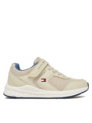 Tommy Hilfiger Sneakersy T3X9-34378-1697 M Beżowy. Brązowe buty sportowe chłopięce Tommy Hilfiger, z materiału, bez zapięcia. Za 299.99 zł.