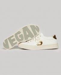 Superdry Vegan Court Tennis Trampki damskie - Optic/Gold. Żółte trampki damskie Superdry, bez wzorów, bez zapięcia. Za 247.00 zł.
