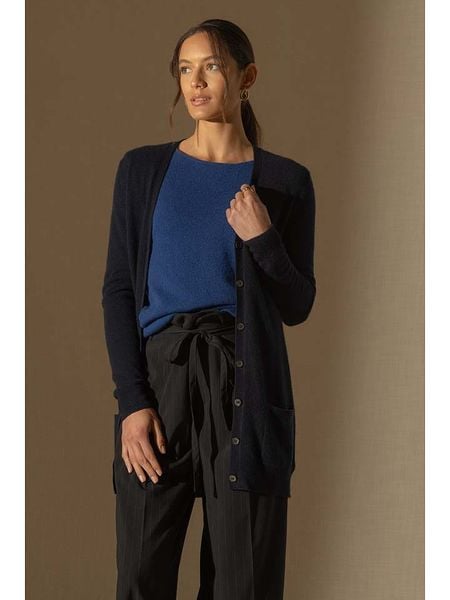 Perfect Cashmere Kaszmirowy kardigan "Pearl" w kolorze czarnym rozmiar: M. Niebieskie kardigany damskie Perfect Cashmere, m, bez wzorów, z kaszmiru. Za 425.06 zł.