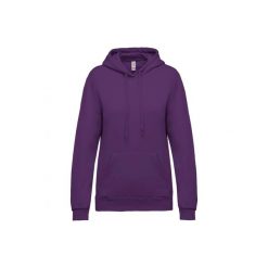Bluza damska z kapturem Kariban. Fioletowe bluzy damskie KARIBAN, xl, bez wzorów, z bawełny, z kapturem. Za 181.00 zł.