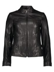 Bugatti Skórzana kurtka w kolorze czarnym rozmiar: 44. Czarne kurtki damskie Bugatti, bez wzorów, ze skóry, bez kaptura. Za 717.99 zł.