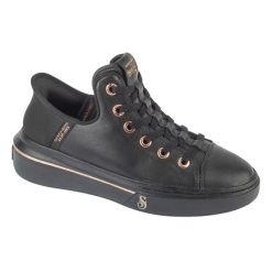 Buty sportowe Sneakersy damskie, Slip-Ins: Snoop One - OG Leather. Czarne obuwie sportowe casual damskie Skechers, bez zapięcia. Za 449.99 zł.
