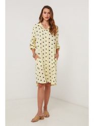 Lin Passion Lniana sukienka w kolorze żółtym rozmiar: 34/36. Żółte sukienki damskie Lin Passion, bez wzorów, ze lnu, klasyczne, bez ramiączek. Za 173.99 zł.