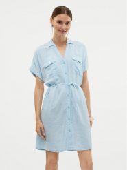 Vero Moda Sukienka letnia Linn 10323027 Błękitny Relaxed Fit. Niebieskie sukienki damskie Vero Moda, bez wzorów, z wiskozy, bez ramiączek. Za 159.99 zł.