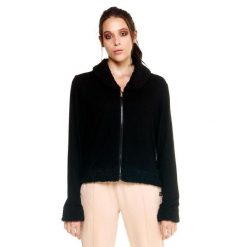 Bluza miękka z wełna z kaptur na co dzień. Czarne bluzy damskie LEONE 1947 APPAREL, z poliesteru, bez zapięcia, na fitness i siłownię. W wyprzedaży za 157.01 zł.