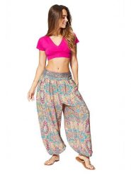 Aller Simplement Spodnie w kolorze turkusowo-różowym rozmiar: 34-40. Różowe spodnie materiałowe damskie Aller Simplement, bez wzorów, z materiału. Za 56.99 zł.