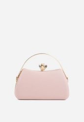 Różowa Torebka Kopertówka na Zatrzask z Cyrkoniami z Rączką i Łańcuszkiem Hobbes. Czerwone torebki klasyczne damskie Born2be, z poliesteru, przez ramię, małe, bez dodatków. Za 89.99 zł.
