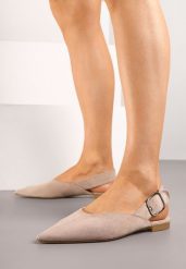 Ciemnobeżowe Sandały Vices Typu Slingback z Wkładką ze Skóry Naturalnej Rallora. Brązowe sandały damskie Renee, bez wzorów, ze skóry, bez obcasa, na obcasie, bez zapięcia. Za 54.99 zł.