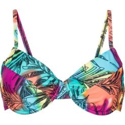 Biustonosz bikini na fiszbinach bonprix różowo-niebieski z nadrukiem. Czerwone bikini bonprix, z nadrukiem. Za 24.99 zł.