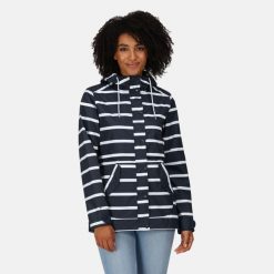 Damska kurtka turystyczna parka z membraną przeciwdeszczowa Bayla. Niebieskie parki damskie Regatta, l, z poliesteru, bez kaptura. Za 199.99 zł.