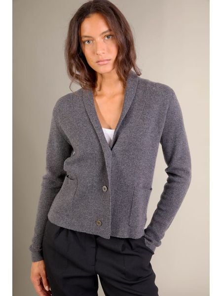 Perfect Cashmere Kaszmirowy kardigan "Mila" w kolorze antracytowym rozmiar: L. Czarne kardigany damskie Perfect Cashmere, l, bez wzorów, z kaszmiru. Za 729.95 zł.