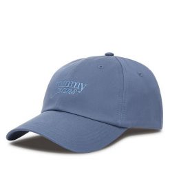 Czapka z daszkiem Tommy Jeans. Szare czapki z daszkiem damskie Tommy Jeans, bez wzorów, z jeansu. Za 129.99 zł.