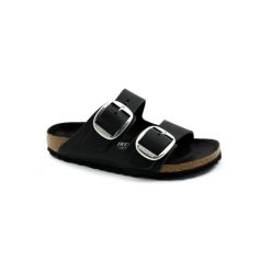 Klapki Birkenstock Arizona Z Dużą Klamrą Damskie. Czarne klapki damskie Birkenstock, bez wzorów, z gumy, bez obcasa, bez zapięcia. Za 921.00 zł.