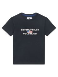 Beverly Hills Polo Club T-Shirt P-SS26B-TS0132 Granatowy Regular Fit. Niebieskie t-shirty i koszulki chłopięce Beverly Hills Polo Club, bez wzorów, z bawełny, bez kołnierzyka, bez ramiączek. Za 119.99 zł.