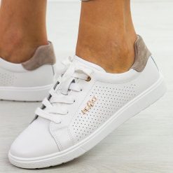 Białe skórzane półbuty damskie Filippo Dp6738/26. Białe półbuty damskie Filippo, na lato, bez wzorów, z jeansu, bez obcasa, na płaskiej podeszwie, bez zapięcia. Za 229.00 zł.